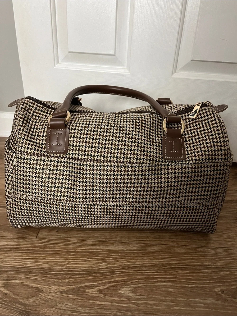 London Fog Cambridge II 16-inch Houndstooth Satchel carry-on